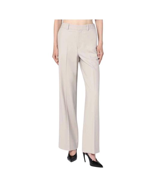 Victoria Beckham Natural Wide Trousers