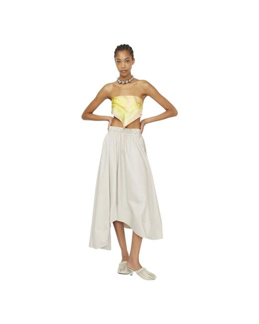 Isabelle Blanche White Midi Skirts