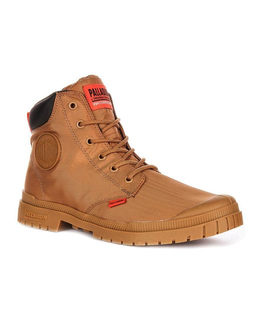 Palladium Brown Lace-Up Boots for men