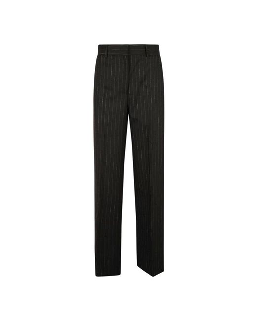 Pantaloni larghi a righe nere aw23 di MSGM in Black