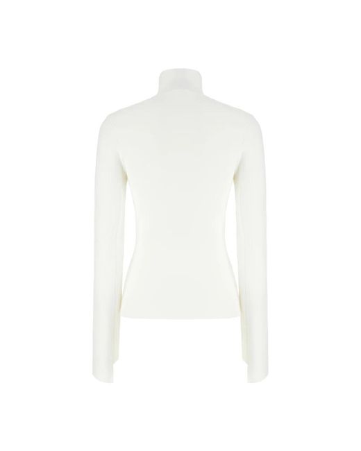 Courreges White Interlock Mockneck Pullover