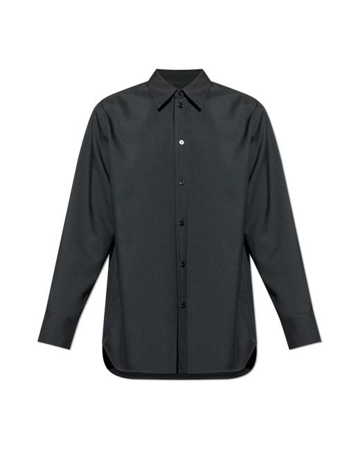 Jil Sander Overhemden ,Zwart ,Wol Wollen Shirt in het Blue voor heren