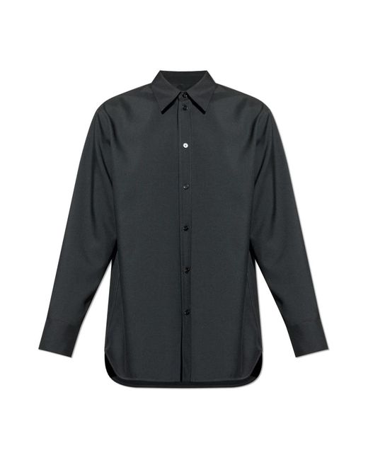 Jil Sander Overhemden ,Zwart ,Wol Wollen Shirt in het Blue voor heren