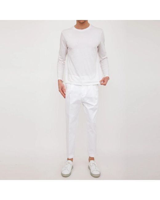 Paolo Pecora White Straight Trousers for men