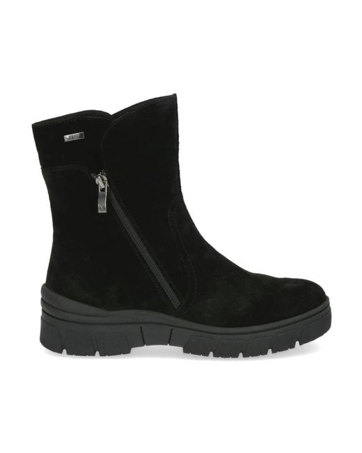 Caprice Black Ankle Boots