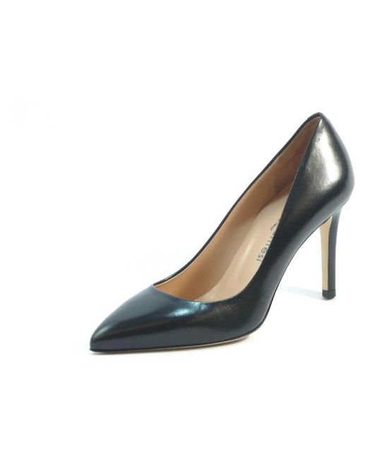 Sergio Levantesi Blue Schwarze Lederpumps
