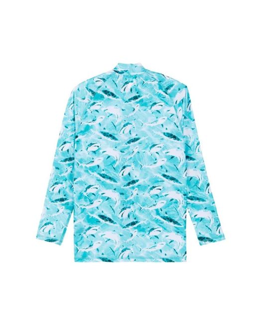 Vilebrequin Langärmeliger requins rashguard mit reißverschluss in Blue für Herren
