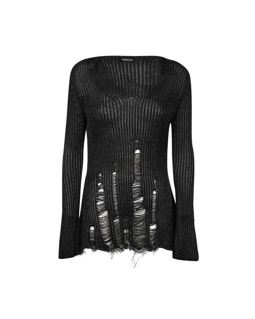 Round-Neck Knitwear Dondup de color Black