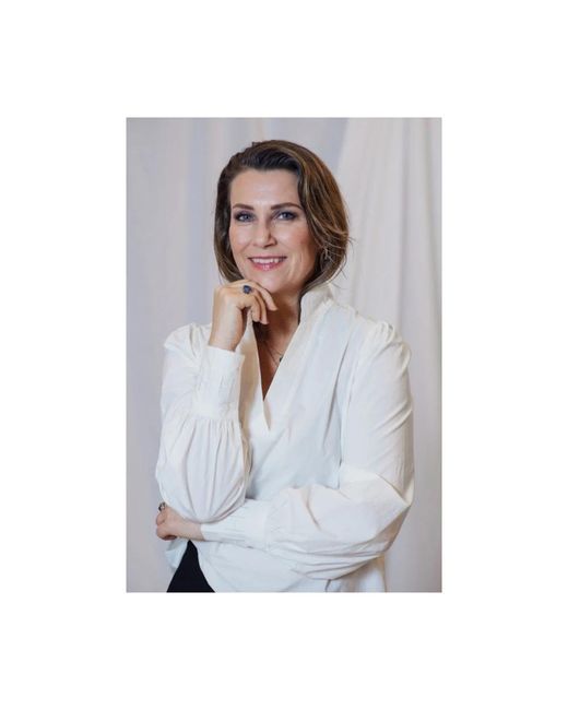 Hèst Overhemden ,Wit ,Katoen Mie Blouse in het White