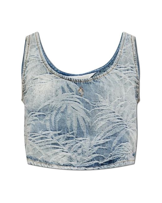 Sleeveless Tops di Palm Angels in Blue