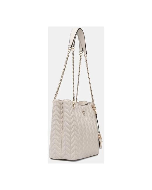 Guess White Cheryl Tote