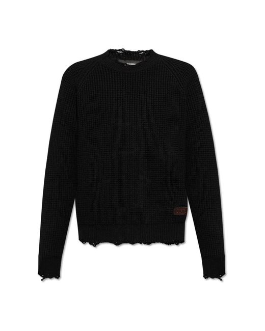 DSquared² Truien & Vesten ,Zwart ,Wol Wollen Trui in het Black voor heren