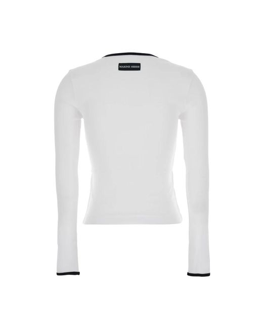 MARINE SERRE Long Sleeve Tops in het White