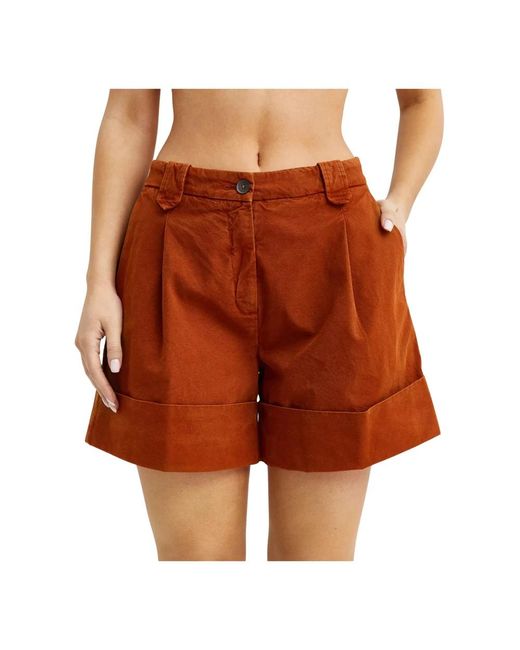 Fay Orange Short Shorts