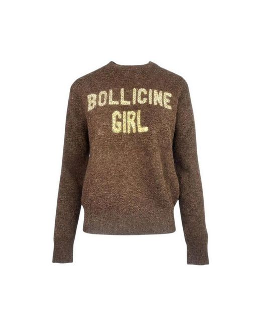Mc2 Saint Barth Brown Round-Neck Knitwear