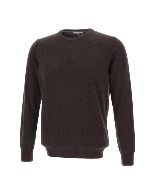 Kangra Black Round-Neck Knitwear for men