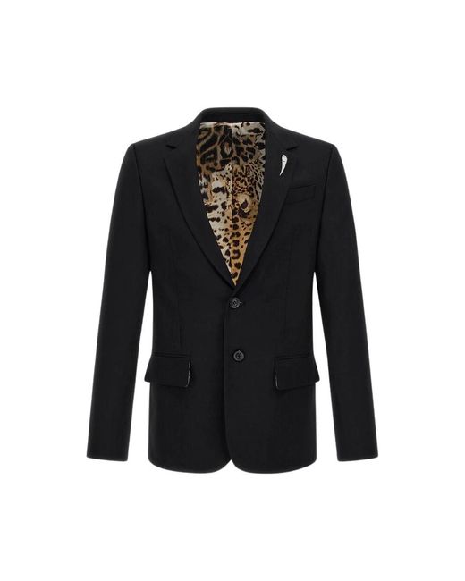 Roberto Cavalli Jassen ,Zwart ,Zwarte Fang Blazer Gemaakt in het Black voor heren