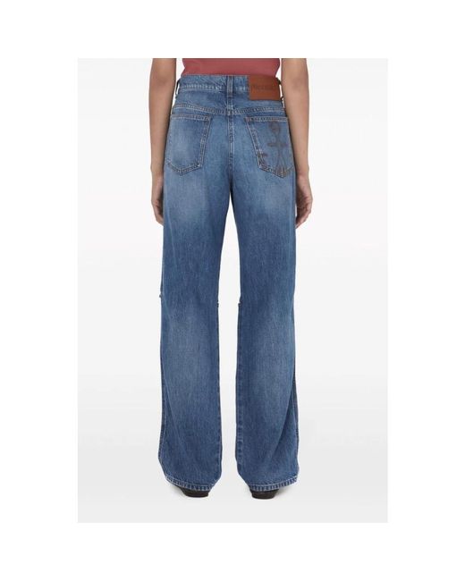 J.W. Anderson Blue Bootcut-jeans mit knieausschnitt und lockerer passform