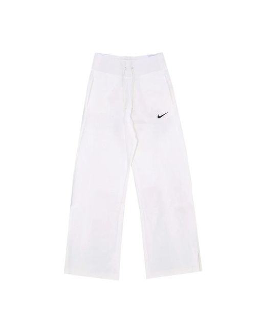 Nike Fitness ,Wit ,Katoen Fleece Trainingsbroek Met Wijde Pijpen Phoenix in het White