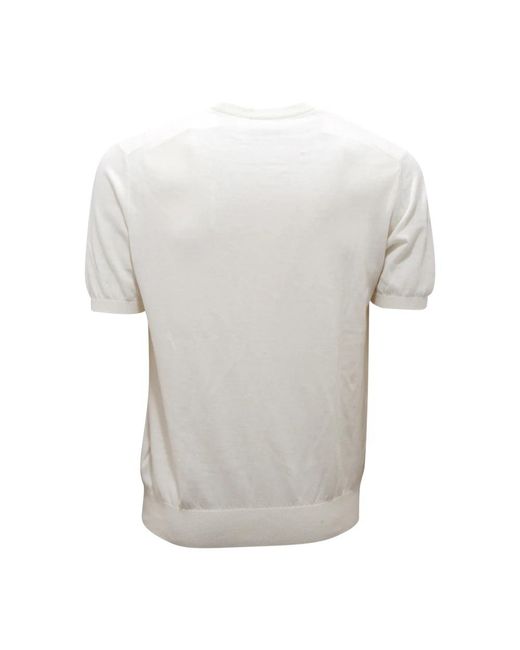 Alpha Studio Baumwollkrepp Pullover in White für Herren