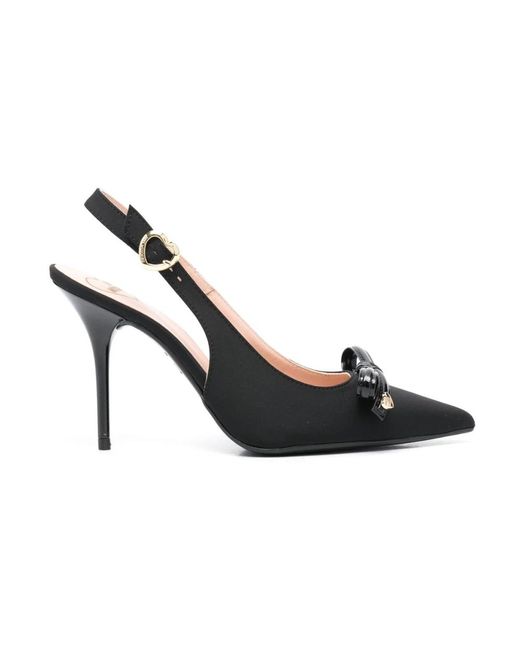 Love Moschino Black Schwarze flache schuhe für frauen