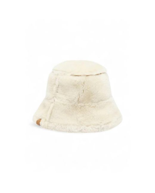 EMU Accessoires ,Bruin ,Leer Sheepskin Hat in het Natural