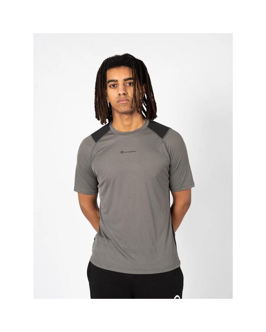 Champion Tops ,Grijs ,Klassieke Tech Tee Voor Dagelijks Gebruik in het Gray voor heren