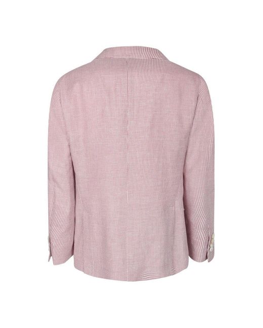 Brunello Cucinelli Roter Karierte Blazer Stilvolles Design in Purple für Herren