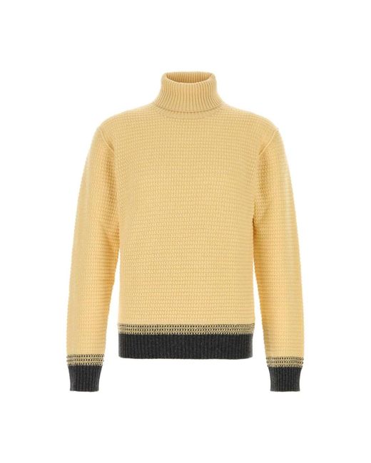 Zegna Yellow Cashmere Knitwear for men
