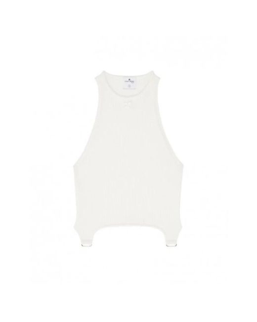 Courreges White Sleeveless Tops