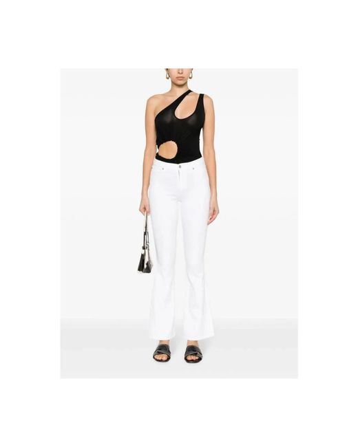 7 For All Mankind White Flared Jeans