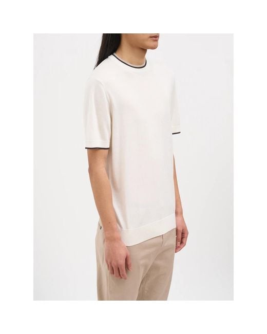 Paolo Pecora White Round-Neck Knitwear for men