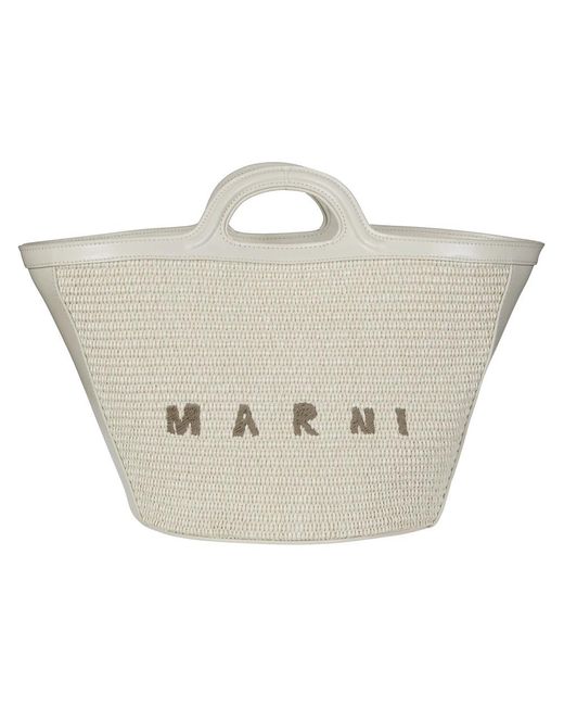 Marni White Tropicalia Small Tropische Tasche