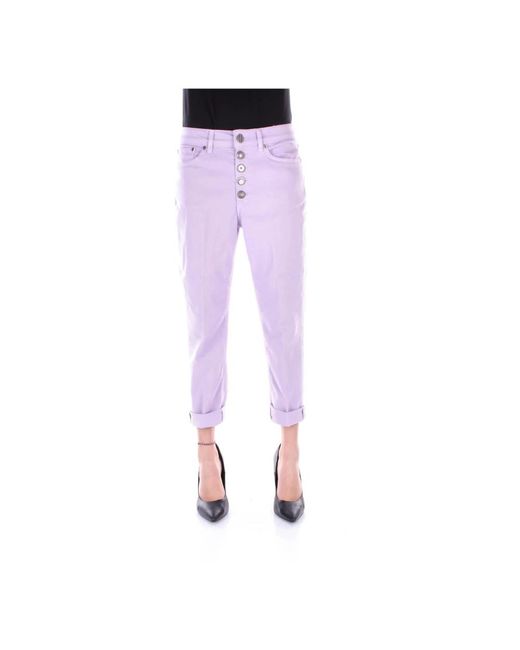 Dondup Purple Slim-Fit Trousers