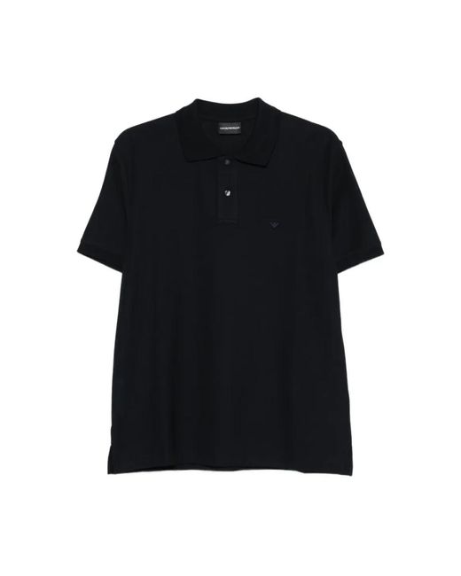 Emporio Armani Black Polo Shirts for men