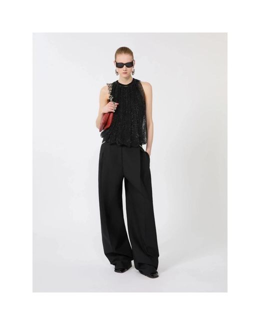 Sportmax Black Sleeveless Tops