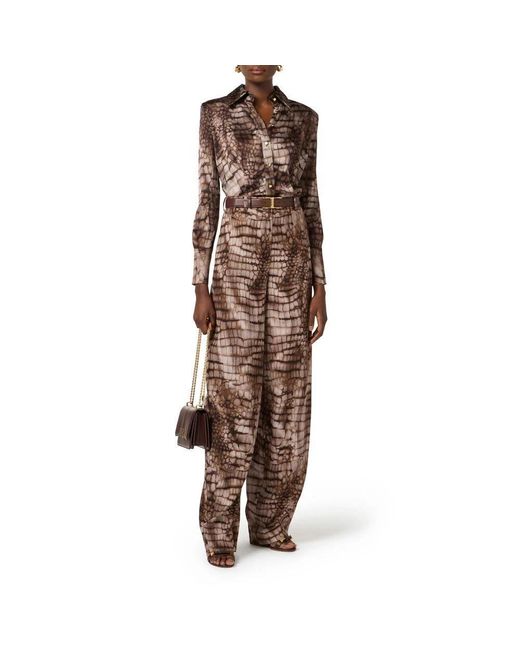 Elisabetta Franchi Brown Tapered Trousers