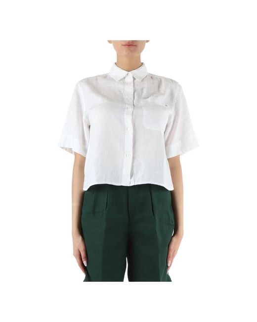 Camisa de lino con mangas cortas Tommy Hilfiger de color White