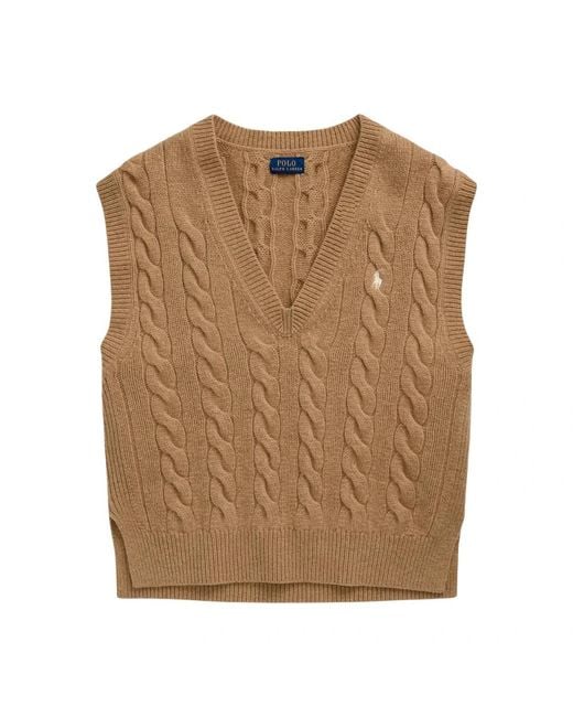 Ralph Lauren Natural V-Neck Knitwear