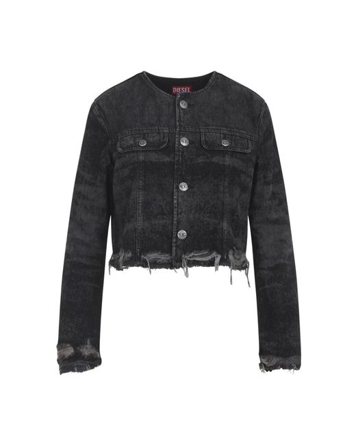 DIESEL Distressed Bomber Jacket in het Black
