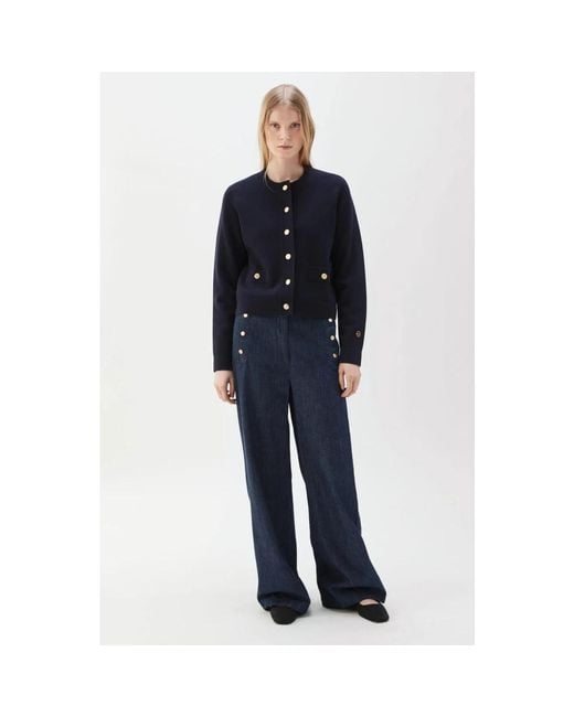 BUSNEL Truien & Vesten ,Blauw ,Wol Aria Cardigan in het Black