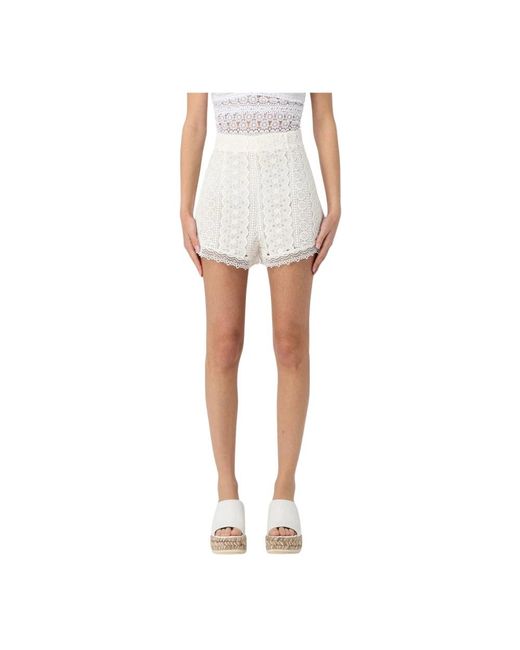 Charo Ruiz White Weiße Spitzen-Shorts Eleganter Stil