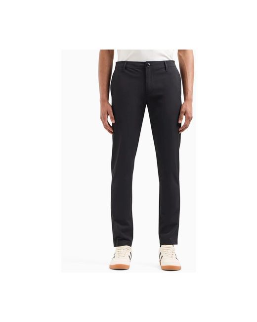 ARMANI EXCHANGE Broeken ,Zwart ,Slimme Zwarte Broek Synthetische Stof in het Blue voor heren