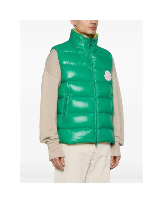 Moncler Green Vests for men