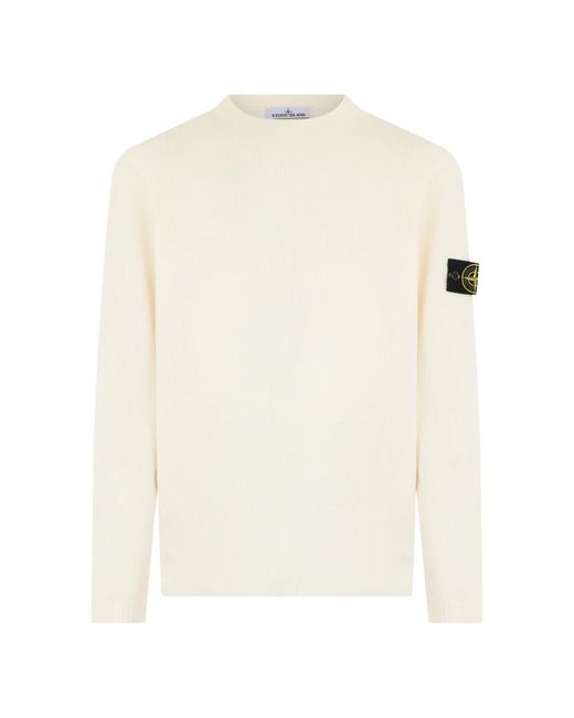 Stone Island White Round-Neck Knitwear for men