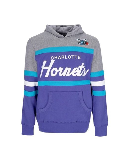 Mitchell & Ness Hoodies & Sweatvesten ,Veelkleurig ,Katoen Charlotte Hornets Nba Hoodie Paars in het Blue voor heren