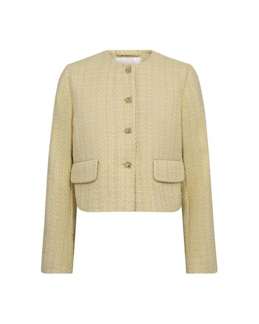 Tweed Jackets co'couture de color Natural