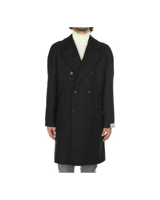 Corneliani Black Double-Breasted Coats for men