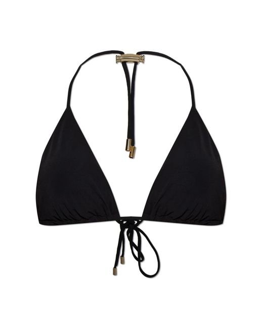 Moschino Triangle Bikini Top in het Black