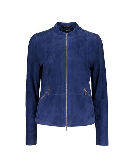 Moorer Blue Leather Jackets